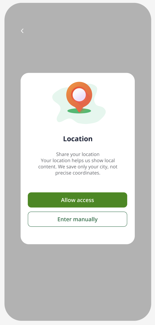 SWAP location permission screen